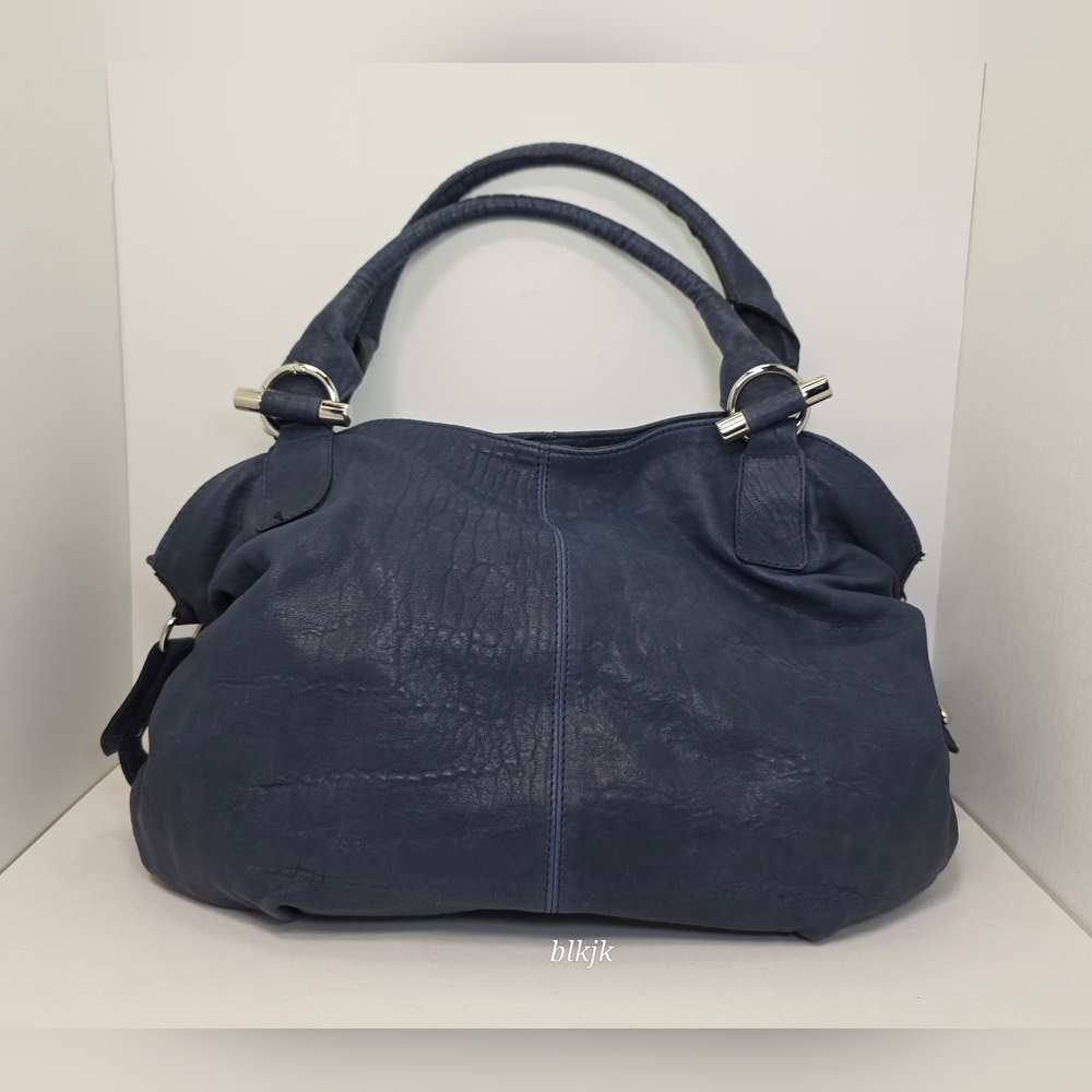 Sundance Leather Shoulder Bag *Blue* EUC